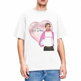 Hommes femmes chemise j'aime Ryan Gosling trucs Vintage pur coton manches courtes coeur rose t-shirt col rond vêtements grande taille 136R #