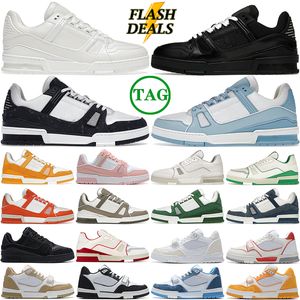 Hommes pour femmes chaussures concepteurs entraîner baskets low noir blanc bébé bleu marine orange vert verrou jaune rose brun homme tennis tendnis jogging extérieur marche