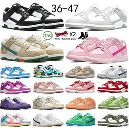 Hombres Mujeres Zapatos Lows Sneakers Panda White Black Triple Pink Sanddrift Grey Fog Unc Rose Whisper Lilac Blue Raspberry Candy Active Fuchsia Hombres Entrenadores Gai