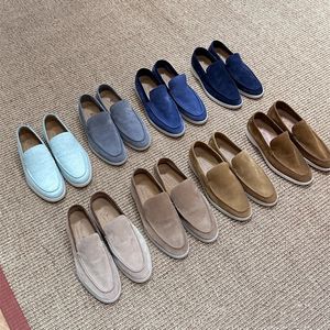 Men Women schoenen zachte suède loafers vrijetijdsvlakken glijden op casual schoenen lederen bootschoenen luxe designer rijden schoeisel paren groot formaat 35-46