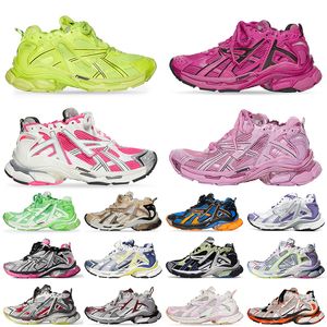 Men Women Shoes Track Runners 7.0 Casual schoenen Designer Trainers Sneakers Graffiti Zwart Wit Pink Gray Track Runners Formele Mesh Foam Platform Retro Party Runners