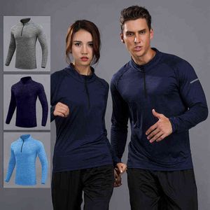 Hommes Femmes Sports Longs T-shirts Running Fitness Training Vêtements Tennis Jogging Basketball Fitness élastique Exercice Gym Sports L220704