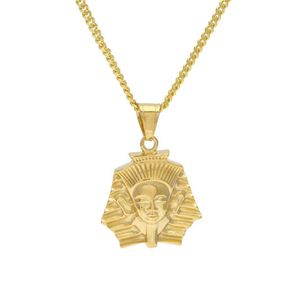 Hommes femmes en acier inoxydable en acier égyptien pharaon pendentif or couleur hip hop style titane égypt king collier chaîne punk bijoux253p