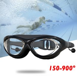 Mannen Vrouwen Tieners Waterdicht 0 2 tot 9 Bijziendheid Dioptrie Zwembril Transparant AntiUV Antifog Zwembril Zonder doos 240306