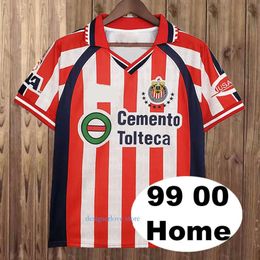 Hombres Mujeres de pista Chivas Guadalajara Retro Soccer T Shirt R Ramirez B Galindo Morales O Bravo Home Away Fútbol Camisa Facil