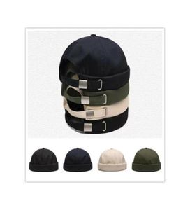 Hommes femmes unisex rétro couleur unie de crâne de crâne chapeau docker décontracté marin marimless rouled chouette hip hop cap57493551432408