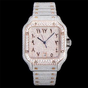 Mannen/Vrouwen Horloge Volledige Diamant 40mm Met Met Diamanten Bezaaide Stalen Armband Horloge Zakelijke Horloges Montre De L