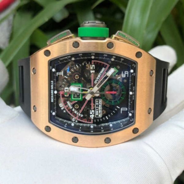 Relojes para hombres/mujeres Richaer Mileres Reloj de pulsera deportivo mecánico de lujo automático suizo Automático para hombres 50x427 mm Rm11-01 Rose Side Titanium Mancini Limited HBEJ X