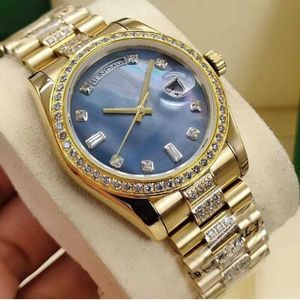 Relojes para hombres / mujeres Rolx Business Luxury 18238 36 mm Bisel de diamante Mecánico Automático Pulsera de acero inoxidable en oro Caja original XGGQ9 XPMF1