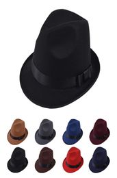 Men Women Wide Brim Wol Filt Jazz Fedora Hats