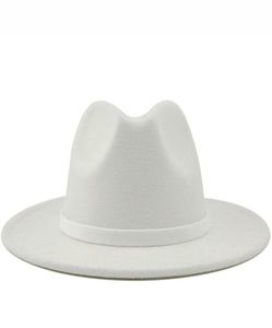 Men Women Wide Brim Wol Filt Jazz Fedora Hoeden