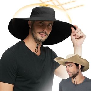 Mannen Women brede vizier rand hoed boonie bucket cap zomer vissen UV zonbescherming 240403