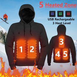 Mannen Vrouwen Winter Harajuku Sweatshirts Gezellige USB Oplaadbare 5 Verwarmingszones 3 Warmteniveaus Lichtgewicht Sport Verwarming Hoodies 231226