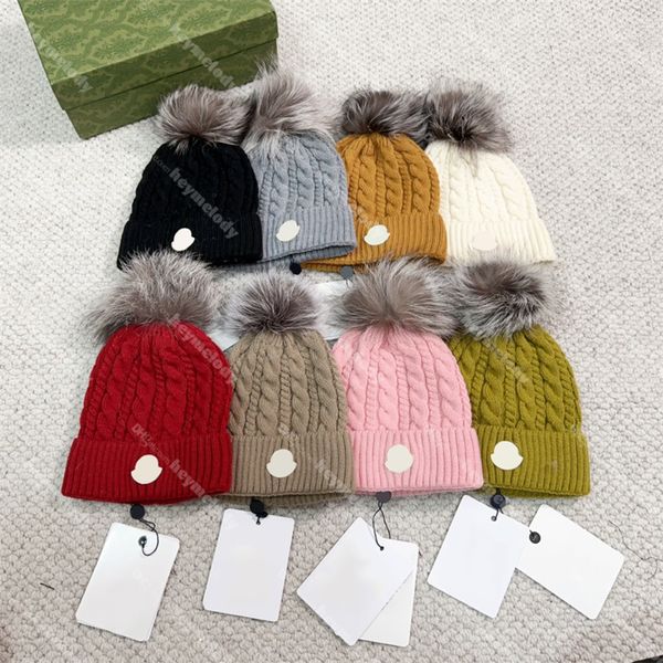 Hommes femmes laine tricoté chapeau unisexe Hairball bonnets Couple tricot casquettes hiver crâne casquettes accessoires