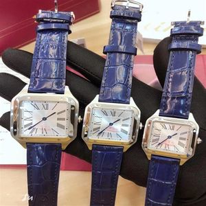 Heren Dames Polshorloge mode stalen kast witte wijzerplaat horloge Quartz horloges Lederen band Zakelijke stijl 078-3257O