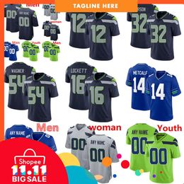 heren dames jeugd 21 Devon Witherspoon 11 Jaxon Smith-Njigba 14 DK Metcalf 33 Jamal Adams 12e Fan 9 Kenneth Walker III 7 Geno Smith 16 Tyler Lockett voetbalshirts