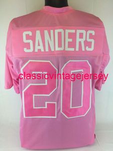 Hommes Femmes Jeunes Barry Sanders Maillot de football rose cousu sur mesure XS-5XL 6XL