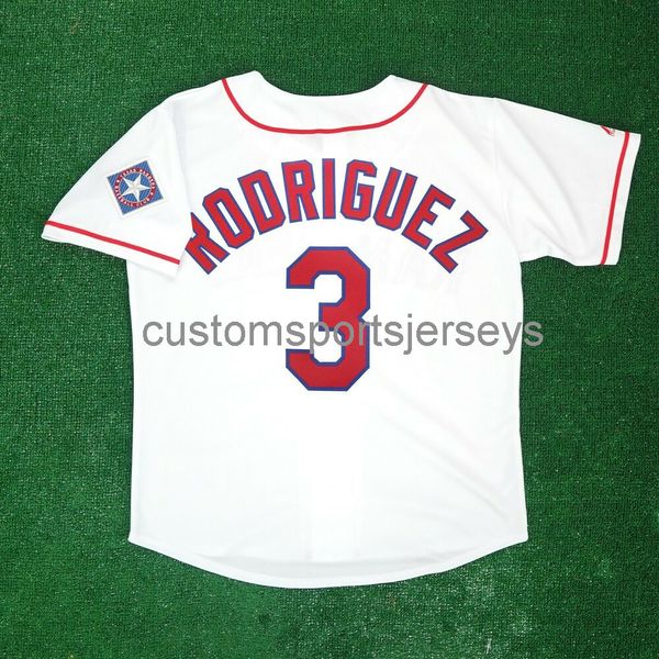 Hombres Mujeres Juventud Bordado Alex Rodriguez Home Jersey blanco con parche del equipo Todos los tamaños