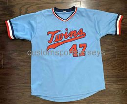 Hombres Mujeres Jóvenes Bordado Béisbol Vintage 47 Jack Morris Jersey Azul Hombres Mujeres Jerseys de Béisbol Juvenil XS-6XL Todos los Tamaños