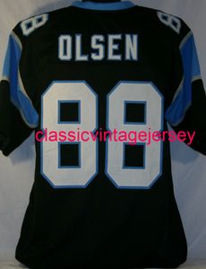 Hombres Mujeres Jóvenes Greg Olsen Jersey de fútbol negro cosido personalizado XS-5XL 6XL