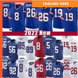 Hombres Mujeres Jóvenes Jersey 5 Kayvon Thibodeaux 26 Saquon Barkley 8 Daniel Jones 56 Lawrence Taylor 10 Eli Manning 12 Darren Waller 97 Dexter Lawrence II Camisetas de fútbol