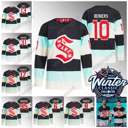 Seattle 10 Matty Beniers 2024 Winter Classic Kraken Jersey Andre Burakovsky Jamie Oleksiak Jared McCann Eberle Adam Larsson Vince Dunn Yanni Kailer Yamamoto