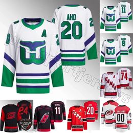 Canes de hockey 20 Maillots Sebastian Aho Jesperi Kotkaniemi Martin Necas Frederik Andersen Brent Burns Staal Andrei Svechnikov Teuvo Teravainen Seth Jarvis Skjei Man