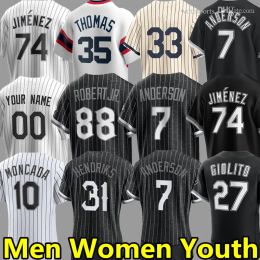 Hombres Juveniles Tim Anderson Jerseys de béisbol Yoan Moncada Luis Robert eloy Jimenez Liam Hendriks Jake Burger Andrew Vaughn Benintendi