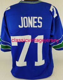 Hommes Femmes Jeunes Walter Jones Custom Sewn Blue Football Jersey XS-5XL 6XL