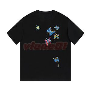 Men Dames Casual T-shirt Designer Mens Fashion Butterfly Borduurwerk T Shirts Paren Street Zomer T-stukken Maat XS-L