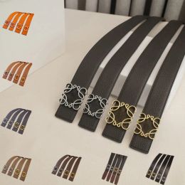Hombres Cinturones de diseño para mujeres Cinturón de cuero genuino Ancho reversible de 3.4 3.8 cm Silver Smooth Buckle Wistand Luxury cintura Litchi Vetas Ceinture Ceinture
