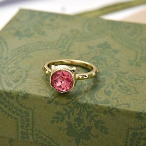Heren Dames Designer Tijger Gouden Ringen Mode Rode Edelsteen Ring Luxe Unisex Sieraden Dames Paar Ring Heren Persoonlijkheid Vinger G-ringen 2207251D