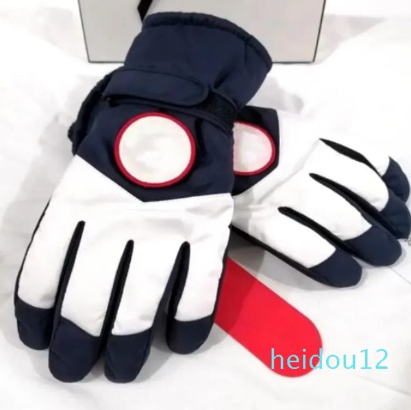 Hommes Femmes Cinq Doigts Gants Designer Lettre Gant Impression Épaissir Garder Au Chaud Gant Hiver Sports De Plein Air