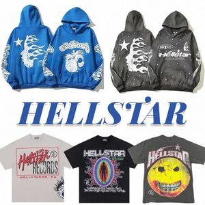 Heren Dames Hellstar t-shirt Rapper Wash Grijs Heavy Craft Unisex Korte mouw Top High Street Fashion Retro Heren T-shirt US SIZE S-2XL 33CX#