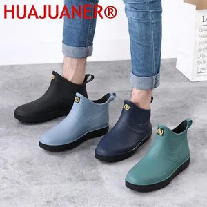 Men Dames lage regenlaarzen Rubber zool Galoshes Vislaarzen Korte Gumboots Rubber Rain Boots Man Garden Boots Chelsea Booties 240428