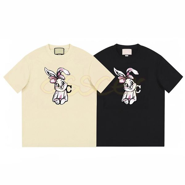 Hommes Femmes Nouveau T-shirt Mode Hommes Dessin Animé Lapin Impression T-shirts Vêtements Pour Hommes À Manches Courtes Hauts Taille XS-L