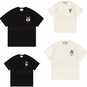 Hommes femmes à manches courtes t-shirt hommes nouveau lapin tête impression t-shirts Couples été hauts taille XS-L