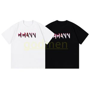 Camiseta de verano para mujer para hombre, camisetas con estampado de letras cortadas a la moda para hombre, ropa de calle para parejas, talla XS-L