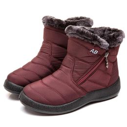 Botas de nieve de invierno para hombre y mujer, zapatillas de cuero impermeables, botas cálidas para hombre, botas de senderismo al aire libre, zapatos de trabajo, talla 36-43