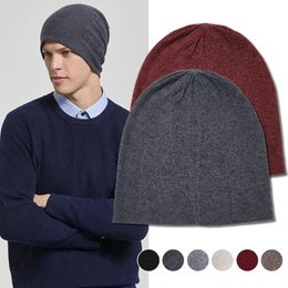 Bonnet Baggy en laine pour hommes, unisexe, chaud, doux, tricoté, tempérament, casquette de Ski en plein air, Skullies, Bonnets, 240111