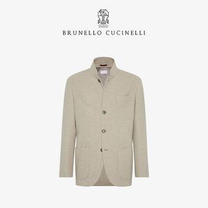 Mannen wollen jassen Brunello Cashmere Casual Cucinelli jas kaki jas lange mouwkraag