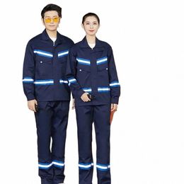Vêtements de travail pour hommes Salut Vis Bande réfléchissante Sécurité Travail Combinaisons Atelier mécanique Réparateur Route Sanitati Travailleur Uniformes R8fB #