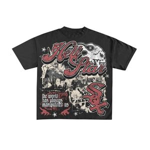 Men Y2K T-shirt Hip Hop Streetwear Punk Retro Retro Graphic T-shirt Harajuku Cotton Tshirt décontracté Men Summer Summer Sleeve Tees 240510