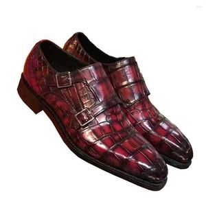 Hommes Yingshangb arrivée chaussures habillées mâle formel Crocodile cuir brosse couleur 63274