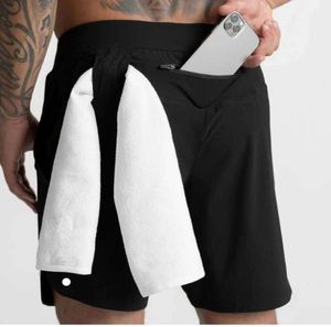 Hommes Yoga Sports lulus Shorts Cinquième pantalon Fitness en plein air Séchage rapide Poche arrière zippée Couleur unie Casual Running lululemens tops qualité discount 6600ess