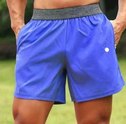 Men Yoga Sports Shorts Outdoor Fitness Quick Drys Lululemens Solid Color Casual Running Lulu Quarter Pant Lulu