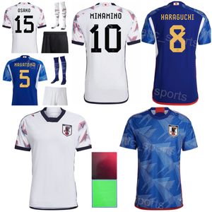 Hommes jeunes maillots de football japonais équipe nationale du Japon TANIGUCHI SASAKI YAMANE NISHIMURA MACHINO HASHIMOTO HATANAKA OKAZAKI 2022 Kits de maillots de football de la Coupe du monde