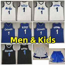 Mannen jeugd kinderen retro basketbal jerseys Tracy McGrady Anfernee Hardaway Hardwood Vintage Classics Jersey Ademende mesh volwassen kinderen