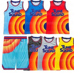 Men de la jeunesse Space Jam 2 Tune Squad Basketball Jerseys Shorts Costume Bugs Bunny Taz Granny 88 Elmer Roadrunner Tweety 1 3 Lola