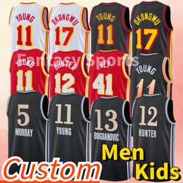 Hommes Jeunes Trae 11 Jeune Basketball Jersey Trent Forrest Onyeka Okongwu Johnson Bogdanovic 13 Clint Capela Bufkin Fernando Garrison Mathews Patty Mills Norris NOUVEAU